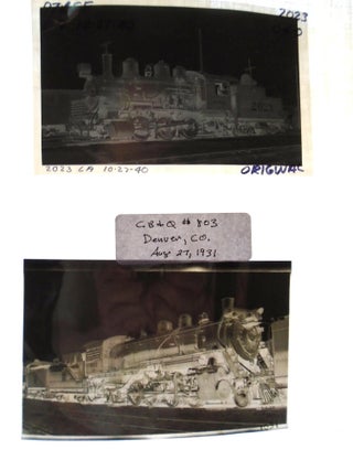 NINETY PHOTOGRAPH NEGATIVES FROM THE BEN ZWIBECKER COLLECTION OF MOSTLY STEAM LOCOMOTIVES;. Ben Zwibecker, assembled by.