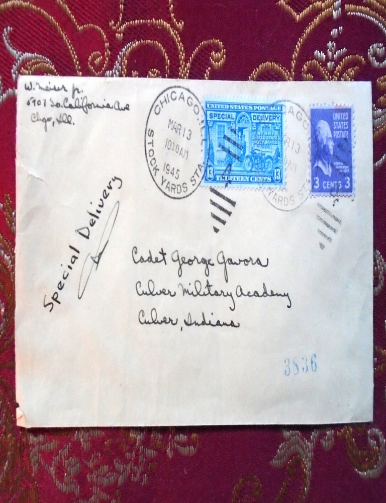 Item #58576 ENVELOPE COVER; SPECIAL DELIVERY; CANCELED CHICAGO STOCK YARDS STA, 1945
