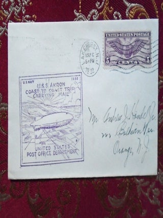 CACHET COVER; U.S.S. AKRON COAST TO COAST TRIP CARYING MAIL