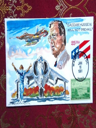 WILD HORSE CACHETS, "SADDAM HUSSEIN WILL NOT PREVAIL", NO. 45 OF 50