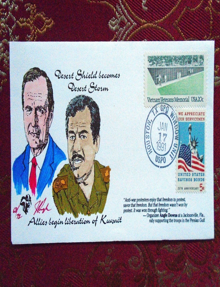 Item #58589 PUGH CACHETS, DESERT SHIELD BECOMES DESERT STORM, NO. 68 OF 72
