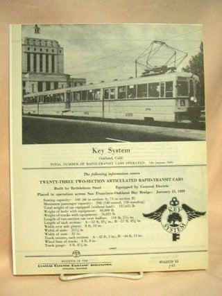 Item #27472 C.E.R.A. BULLETIN 11, KEY SYSTEM... TWO-SECTION ARTICULATED RAPID-TRANSIT CARS DATA...