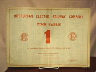 Item #32798 INTERURBAN ELECTRIC RAILWAY COMPANY [EMPLOYEE] TIME TABLE NO. 1