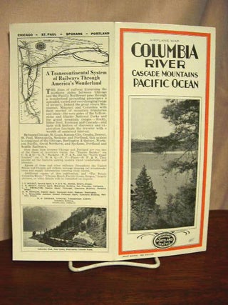 Item #32801 AIRPLANE MAP; COLUMBIA RIVER, CASCADE MOUNTAINS, PACIFIC OCEAN