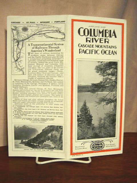 Item #32802 AIRPLANE MAP; COLUMBIA RIVER, CASCADE MOUNTAINS, PACIFIC OCEAN