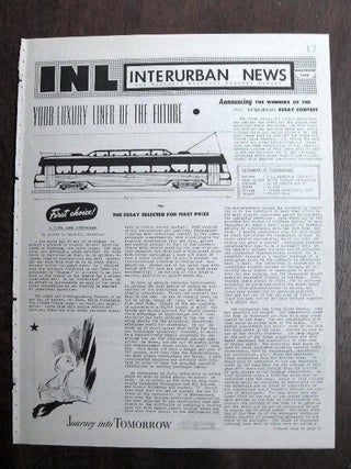 Item #35331 INL. INTERURBAN NEWS LETTER: THE NATIONAL ELECTRIC RAILWAY DIGEST. NOVEMBER, 1945....