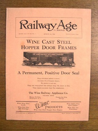 Item #35358 RAILWAY AGE: VOLUME 85, NUMBER 7, AUGUST 18, 1928. Samuel O. Dunn