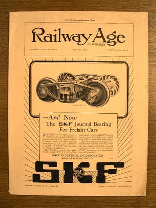 Item #35359 RAILWAY AGE: VOLUME 85, NUMBER 8, AUGUST 25, 1928. Samuel O. Dunn