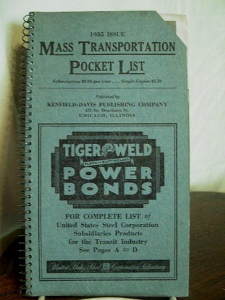 Item #35536 MASS TRANSPORTATION POCKET LIST, 1935 ISSUE