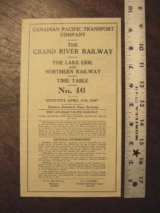 Item #35576 CANADIAN PACIFIC TRANSPORT COMPANY - THE GRAND RIVER RAILWAY - THE LAKE ERIE AND...