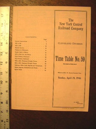 Item #35588 NEW YORK CENTRAL RAILROAD COMPANY, CLEVELAND DIVISION, [EMPLOYEES] TIME TABLE NO. 59
