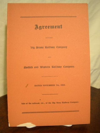 Item #35622 AGREEMENT BETWEEN BIG STONY RAILWAY COMPANY AND NORFOLK AND WESTERN RAILWAY COMPANY....