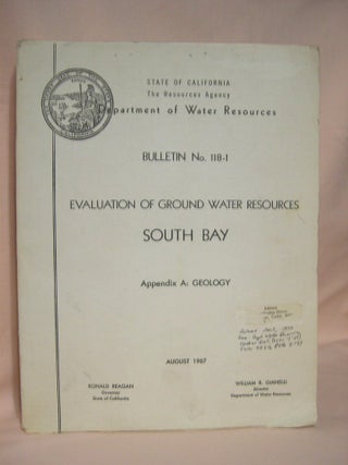 Item #36776 EVALUATION OF GROUND WATER RESOURCES, SOUTH BAY: BULLETIN NO. 118-1, APPENDIX A:...