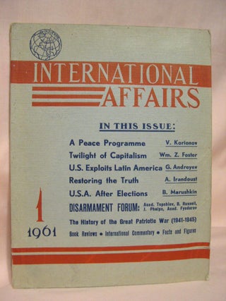 Item #36787 INTERNATIONAL AFFAIRS; A MONTHLY JOURNAL OF POLITICAL ANALYSIS. JANUARY, 1961