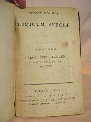 Item #38155 MONOGRAPHIA CIMICUM SVECIÆ. Carl Fredrik Fallén, 22 September 1764 - 26...