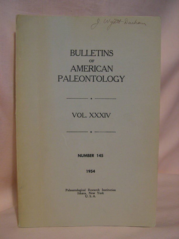 Item #39328 A BIBLIOGRAPHY OF CONULARIDA: BULLETINS OF AMERICAN PALEONTOLOGY, VOL. XXXIV [34], NO. 145, JULY 19, 1954. G. Winston Sinclair, Eugene S. Richardson Jr.