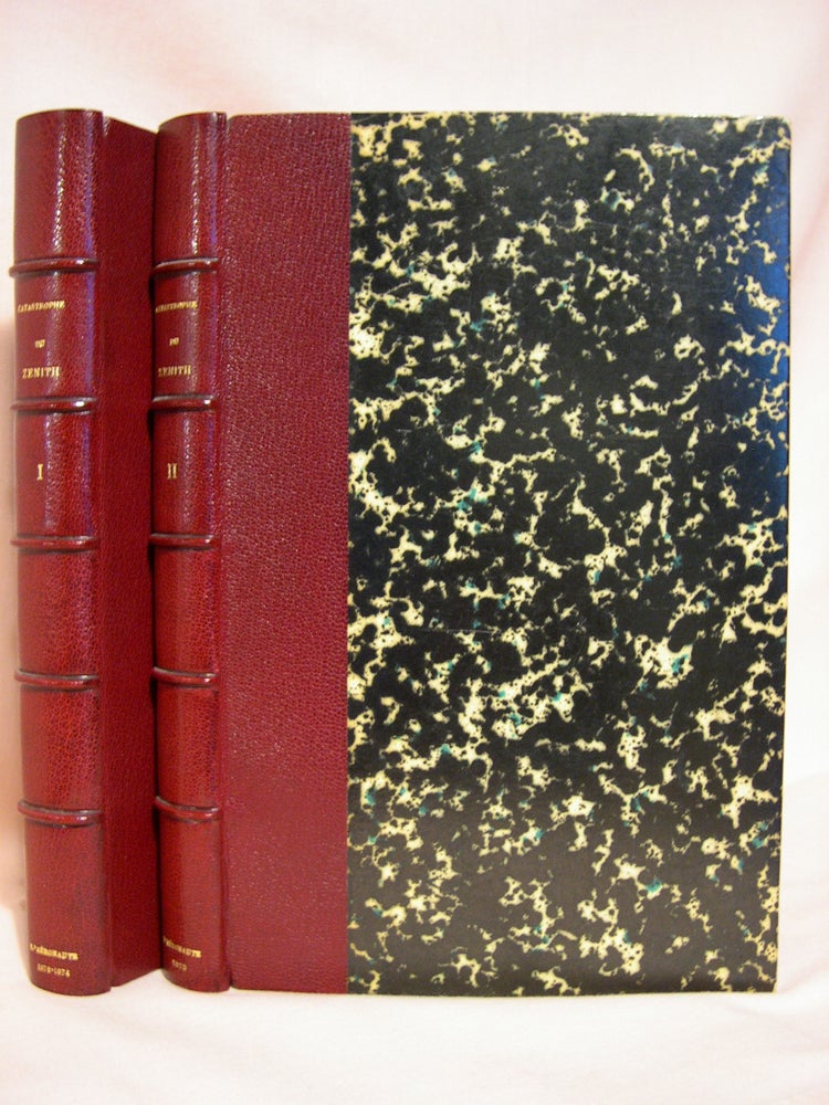 Item #39761 L'AÉRONAUTE, BULLETIN MENSUEL INTERNATIONAL DE LA NAVIGATION AÉRIENNE: DIRGÉ PAR lE Dr. ABEL HUREAU DE VILLENEUVE. Nineteen issues DÉCEMBRE 1872 THROUGH DÉCEMBRE 1875. The binding title of the two volumes is COTASTROPHE DU ZENITH. Dr. Abel Hureau de Villenuve.