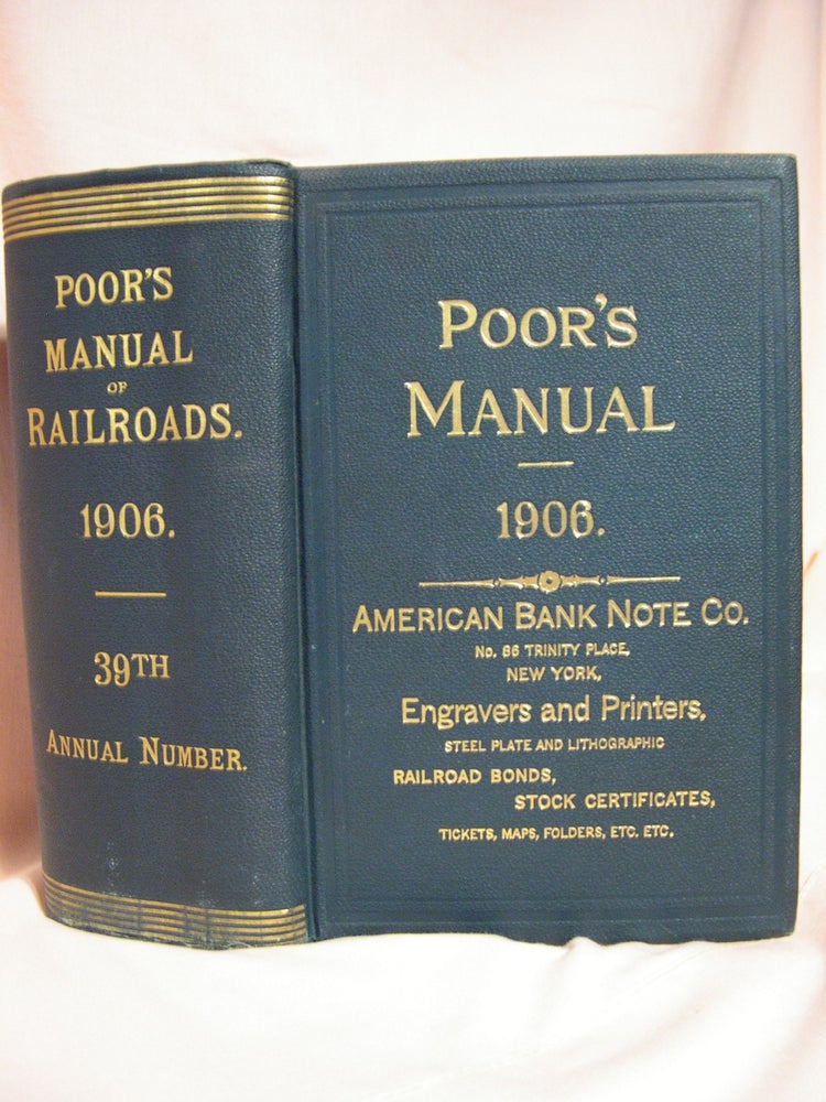 Item #40789 POOR'S MANUAL OF THE RAILROADS OF THE UNITED STATES, 1906