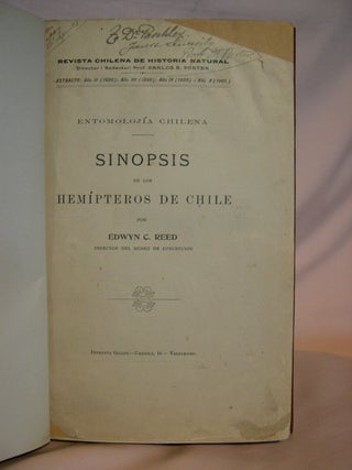 Item #42031 ENTOMOLOJÍA CHILENA: SINOPSIS DE LOS HEMÍPTEROS DE CHILE. REVISTA CHILENA DE...