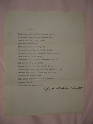 Item #42730 LICHENS. Clark Ashton Smith
