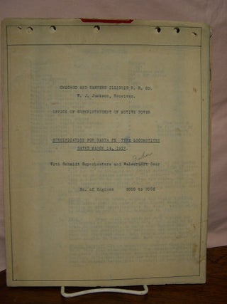 Item #43580 OFFICE OF SUPERINTENDENT OF MOTIVE POWER; SPECIFICATION FOR SANTA FE TYPE LOCOMOTIVES...