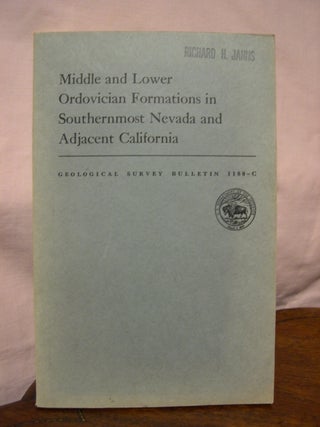 Item #43639 MIDDLE AND LOWER ORDOVICIAN FORMATIONS IN SOUTHERNBMOST NEVADA AND ADJACENT...
