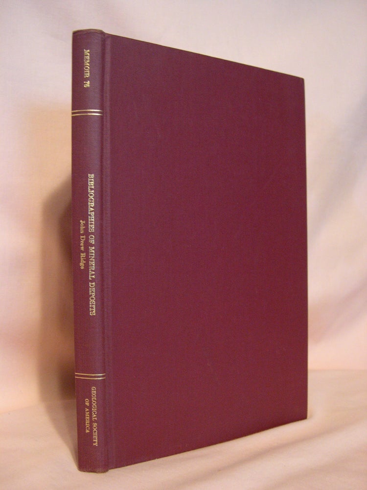 Item #46430 SELECTED BIBLIOGRAPHIES OF HYDROTHERMAL AND MAGMATIC MINERAL DEPOSITS, NOVEMBER 26, 1958; GEOLOGICAL SOCIETY OF AMERICA MEMOIR 75. John Drew Ridge.