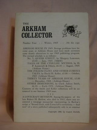 Item #46496 THE ARKHAM COLLECTOR: NUMBER FOUR, WINTER, 1969. August Derleth, H P. Lovecraft