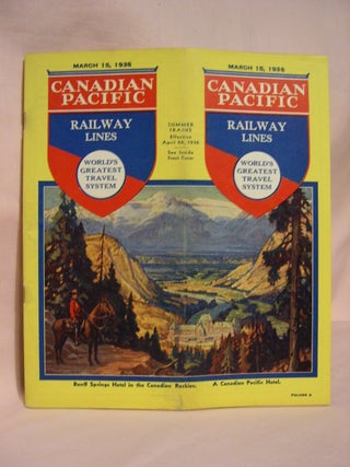 Item #46803 CANADIAN PACIFIC RAILWAY LINES: PASSENGER TIMETABLE, MARCH 26, 1936
