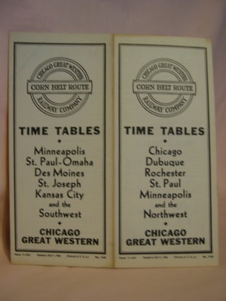 Item #46839 CHICAGO GREAT WESTERN RAILWAY COMPANY; CORN BELT ROUTE; [PASSENGER] TIME TABLES;...