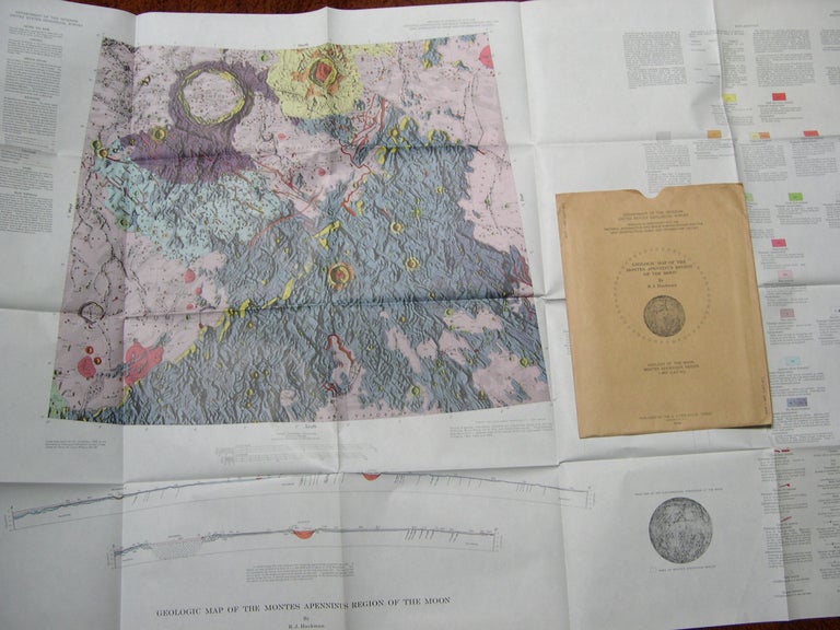 Item #47096 GEOLOGIC MAP OF THE MONTES APENNINUS REGION OF THE MOON; GEOLOGY OF THE MOON, MONTES APENNINUS REGION I-463 (LAC-41), 1966. R. J. Hackman.