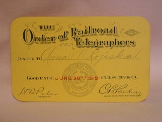 Item #47109 THE ORDER OF RAILROAD TELEGRAPHERS [UNION MEMBERSHIP CARD, 1919