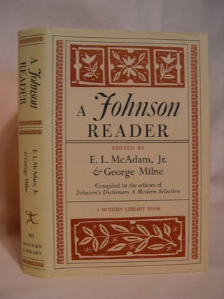 Item #47266 A JOHNSON READER. Samuel. E. L. McAdam Johnson, Jr., George Milne
