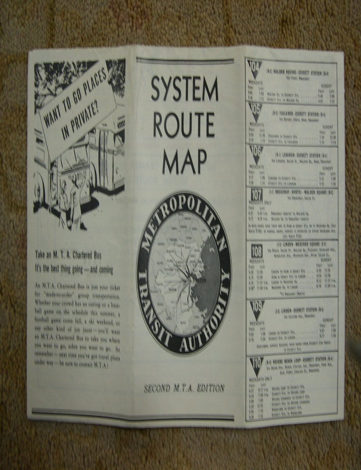 SYSTEM ROUTE MAP, METROPOLITAN TRANSIT AUTHORITY: SECOND MTA EDITION