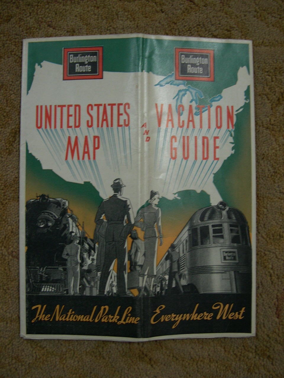 BURLINGTON ROUTE UNITED STATES MAP AND VACATION GUIDE