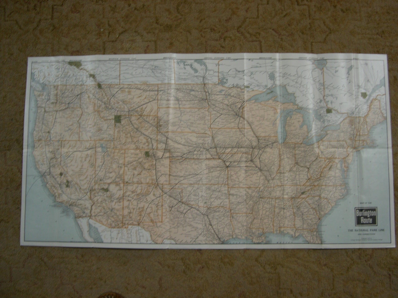 BURLINGTON ROUTE UNITED STATES MAP AND VACATION GUIDE