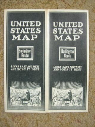 Item #47295 UNITED STATES MAP; BURLINGTON ROUTE LINKS EAST AND WEST AND DOES IT BEST