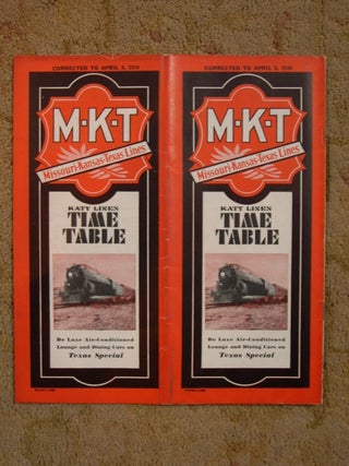 Item #47434 MKT; KATY LINES; PASSENGER TIME TABLE, APRIL 8, 1934