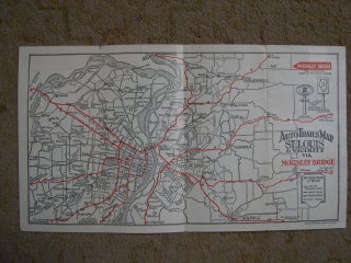 AUTO TRAILS MAP OF ST. LOUIS AND VICINITY, SHOWING LEADING HIGHWAYS TO, FROM AND THROUGH ST. LOUIS VIA McKINLEY BRIDGE