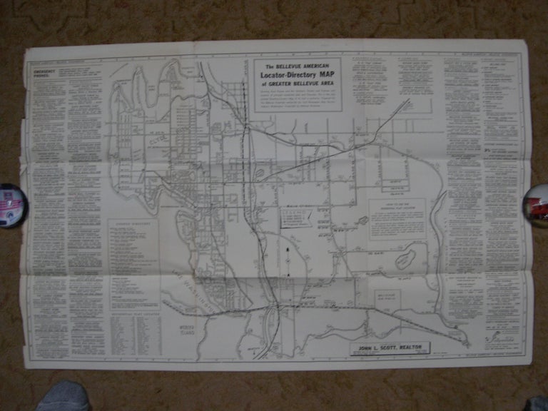 Item #47479 THE BELLEVUE AMERICAN LOCATOR-DIRECTORY MAP OF GREATER BELLEVUE AREA
