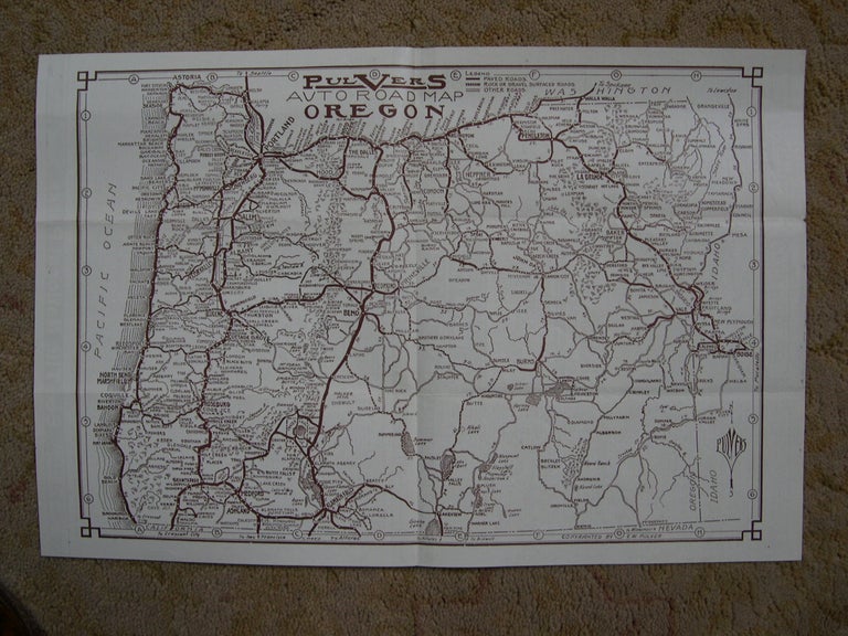 Item #47484 PULVERS OFFICIAL HIGHWAY MAP OF OREGON WITH LIST OF TOURIST ACCOMMODATIONS