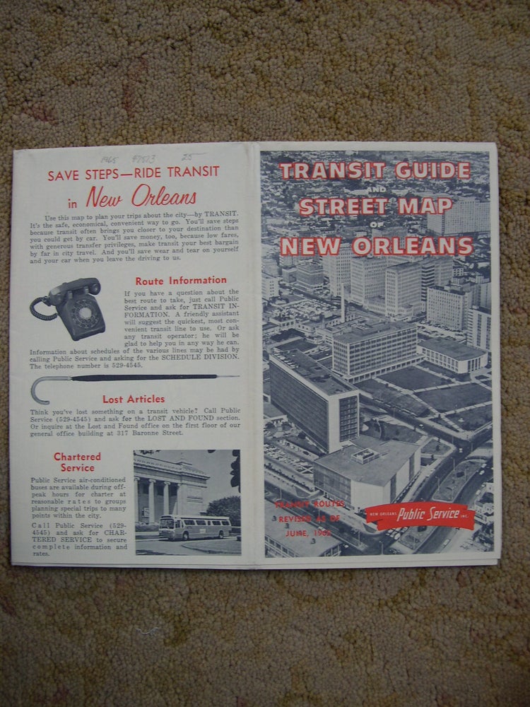 Item #47513 TRANSIT GUIDE & CITY MAP OF NEW ORLEANS [1965]