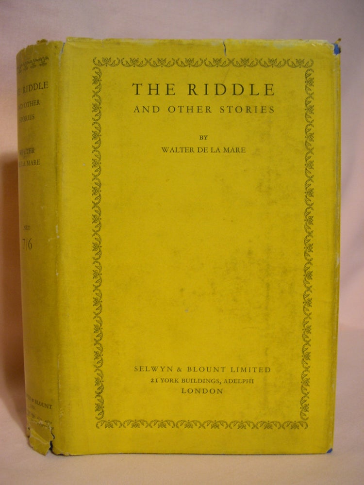 Item #48336 THE RIDDLE AND OTHER STORIES. Walter De La Mare.