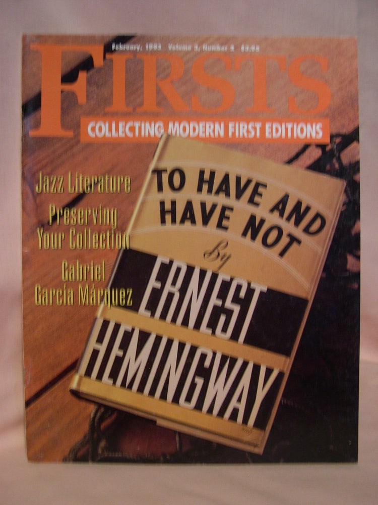 Item #48668 FIRSTS: COLLECTING MODERN FIRST EDITIONS; THE BOOK COLLECTOR'S MAGAZINE; OCTOBER, 1993 VOLUME 3, NUMBER 2. Kathryn Smiley.