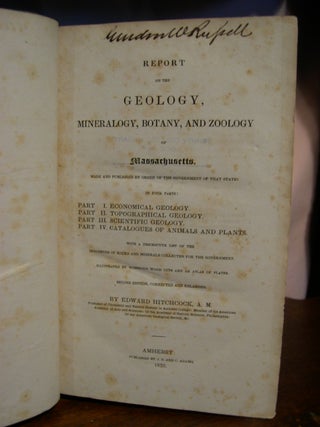 REPORT ON THE GEOLOGY, MINERALOGY, BOTAN, AND ZOOLOGY OF MASSACHUSETTS, MADE AND PUBLISHED BY ORDER OF THE GOVERNMENT OF THAT STATE, IN FOUR PARTS