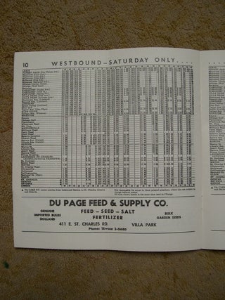 CHICAGO, AURORA AND ELGIN RAILWAY, RAIL AND MOTOR COACH SUBURBAN [PASSENGER] TIME TABLE: EFFECTIVE DECEMBER 6, 1953