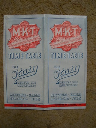 Item #49323 MKT; MISSOURI-KANSAS-TEXAS LINES [PASSENGER] TIME TABLE, CORRECTED TO FEBRUARY 6, 1938