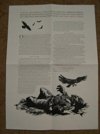 Item #49469 PROSPECTUS: ONE OF THE MISSING CIVIL WAR STORIES. Ambrose Bierce