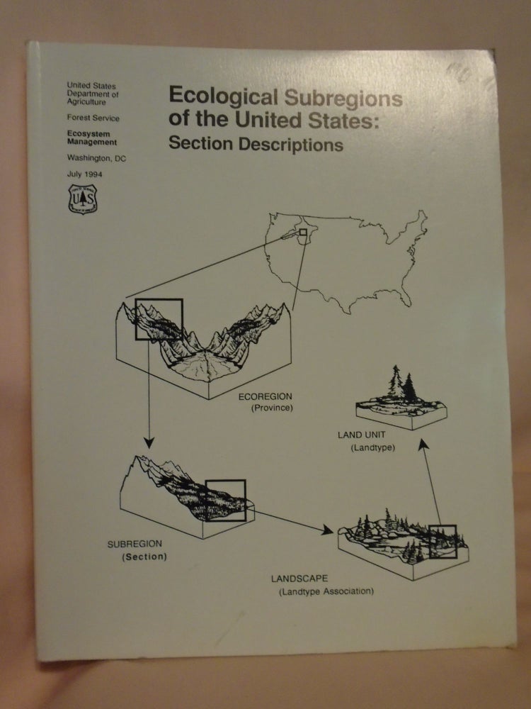 Item #52004 ECOLOGICAL SUBREGIONS OF THE UNITED STATES:SECTION DESCRIPTIONS. WO-WSA-5. W. Henry McNab, Peter E. Avers.