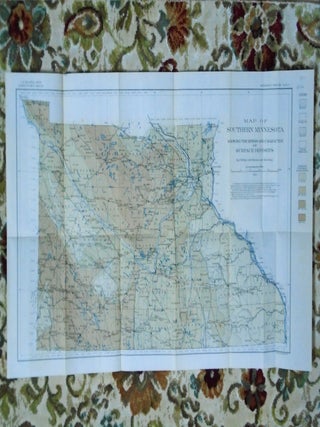 Item #52086 MAP OF SOUTHERN MINNESOTA SHOWING THICKNESS AND CHARACTER OF SURFACE DEPOSITS, 1910....